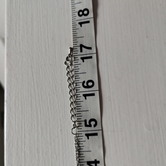 Abstract 80s 90s geometric glass and silver statement necklace - Picture 5 of 5